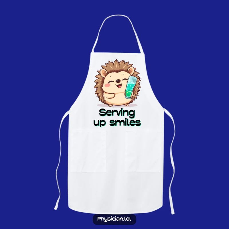 Funny Hedgehog Nurse Apron: Cheerful Shot Giver, Kitchen Medical Gift
