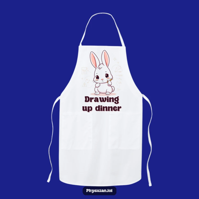 Funny Rabbit Architect Apron: Drawing diagram, a practical and funny gift for DIY enthusiasts.