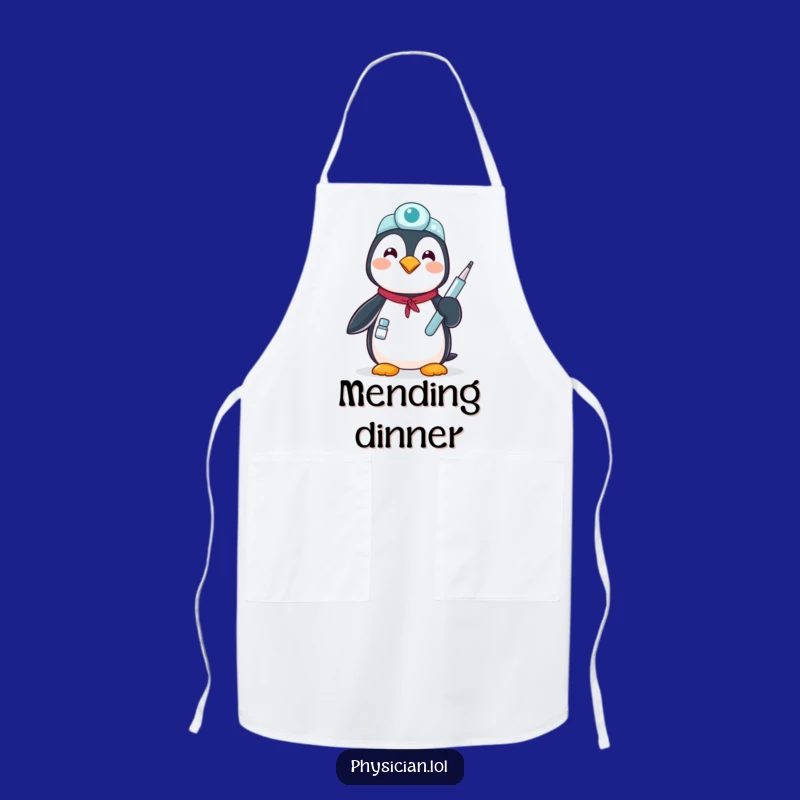 Funny Penguin Doctor Apron: Cook with Caring Precision