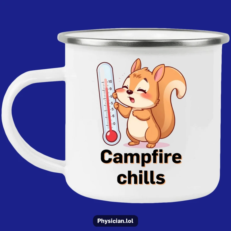 Funny Explorer Squirrel Camping Mug: Thermometer Mishap, Outdoor Get Well Gift