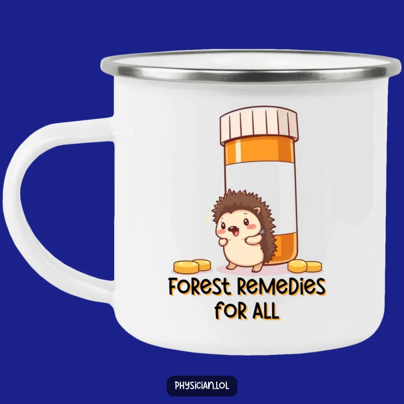 Funny Hedgehog Campfire Mug: Comical Drinkware for Outdoor Adventures