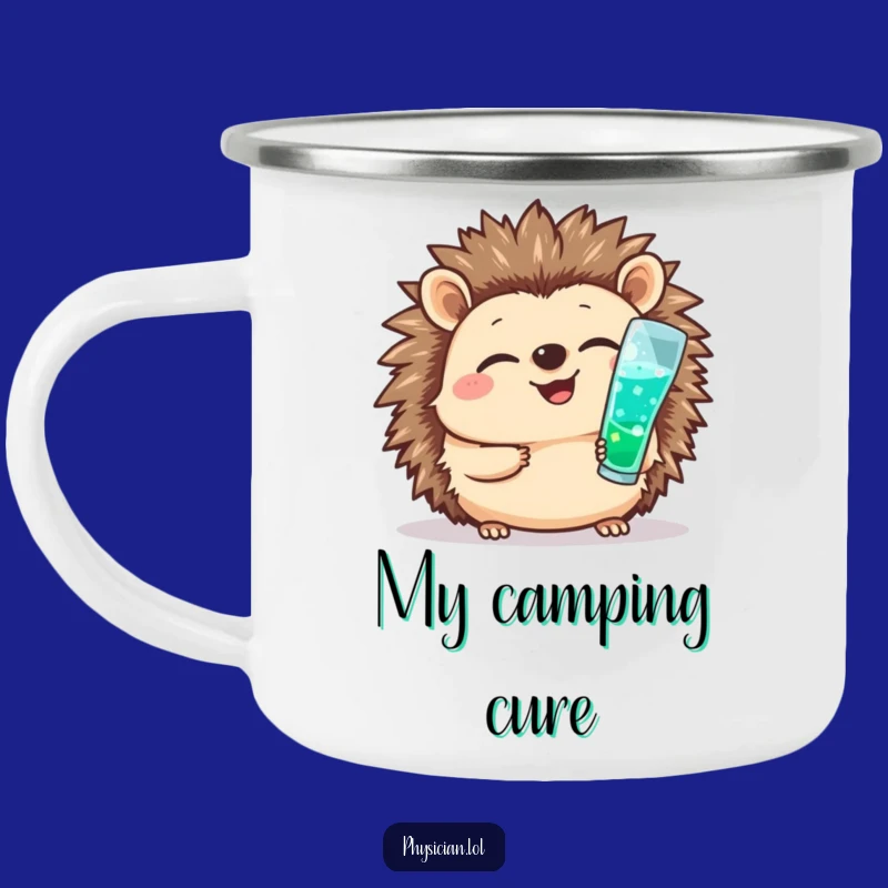 Funny Hedgehog Nurse Camping Mug: Cheerful Shot Giver, Outdoor Medical Gift
