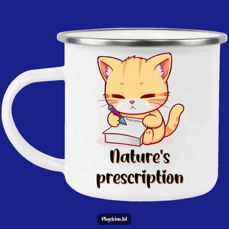 Funny Determined Cat Prescription Camping Mug - Camp with Command!
