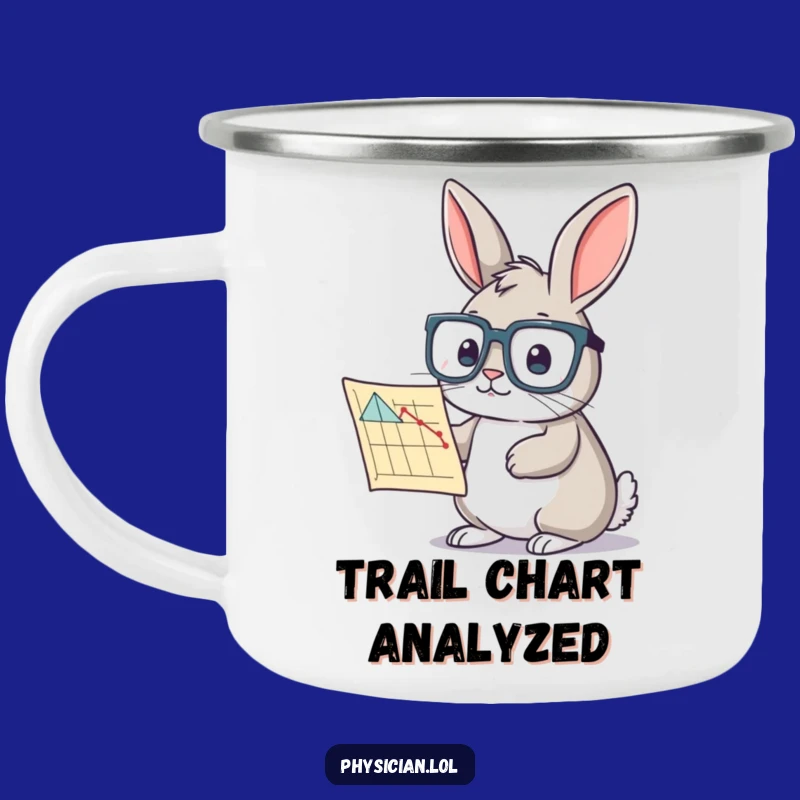 Funny Rabbit Chart Camping Mug: Curious Explorer's Brew - Outdoor Humor Gift