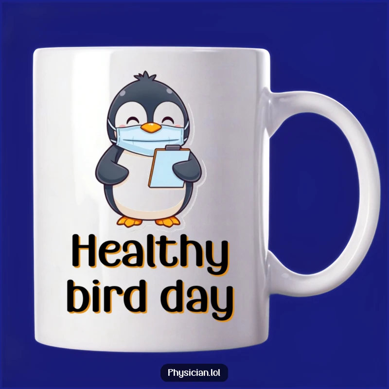Funny Penguin Mask Mug: Happy Admin Penguin Gift