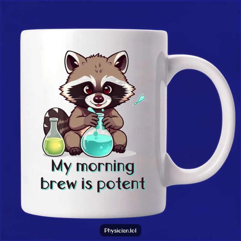 Funny Raccoon Chemist Mug: Hilarious Science Gift for Aspiring Mad Scientists