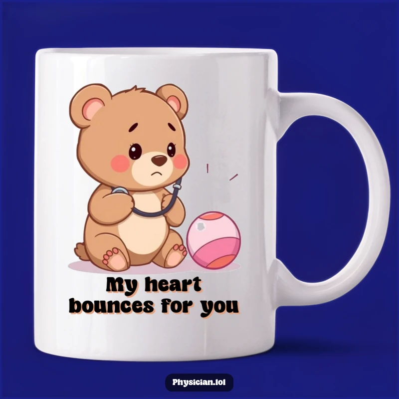 Funny Concerned Bear Cub Stethoscope Gift Mug - A Hilarious Doctor's Office Visit!