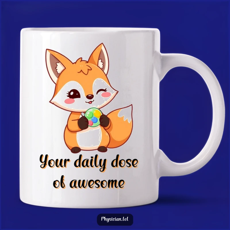 Funny Fox Doctor Mug: Cheerful Fox Prescribing Pills, Hilarious Funny Gift for Health