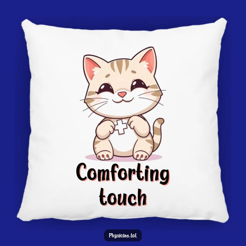 Funny Cat First Aid Pillow: Smiling Kitty Comfort