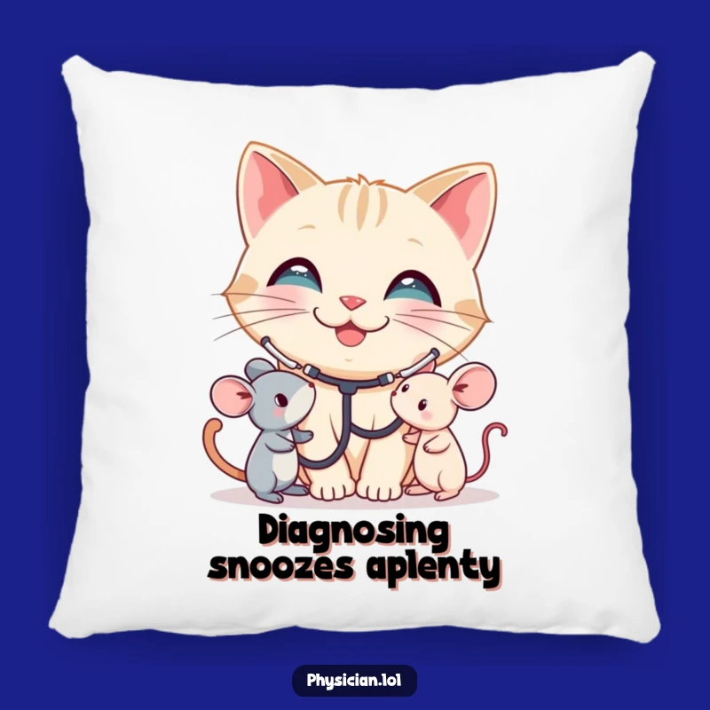Funny Cat Doctor Pillow: Cozy Up with Caring Comfort, A Soft Funny Gift!