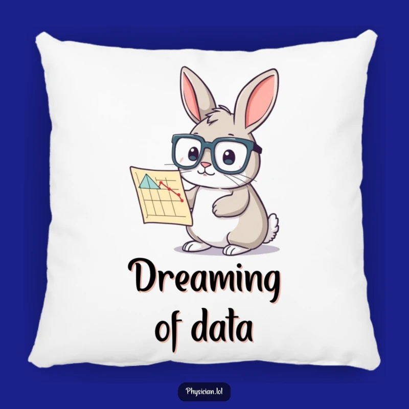 Funny Rabbit Study Pillow: Curious Scholar Comfort - Cozy Humorous Gift