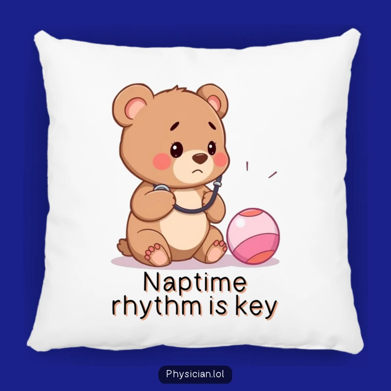 Funny Bear Cub Doctor Pillow - Cozy & Hilarious Healthcare Themed Decor!