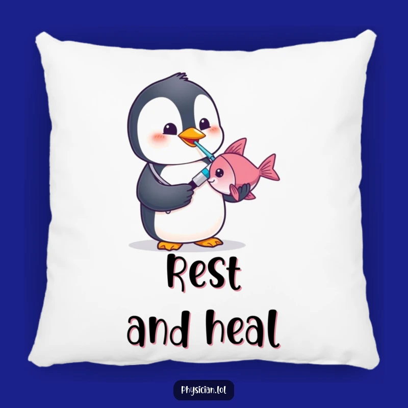 Funny Penguin Doctor Pillow: Cozy Up with Medical Whimsy