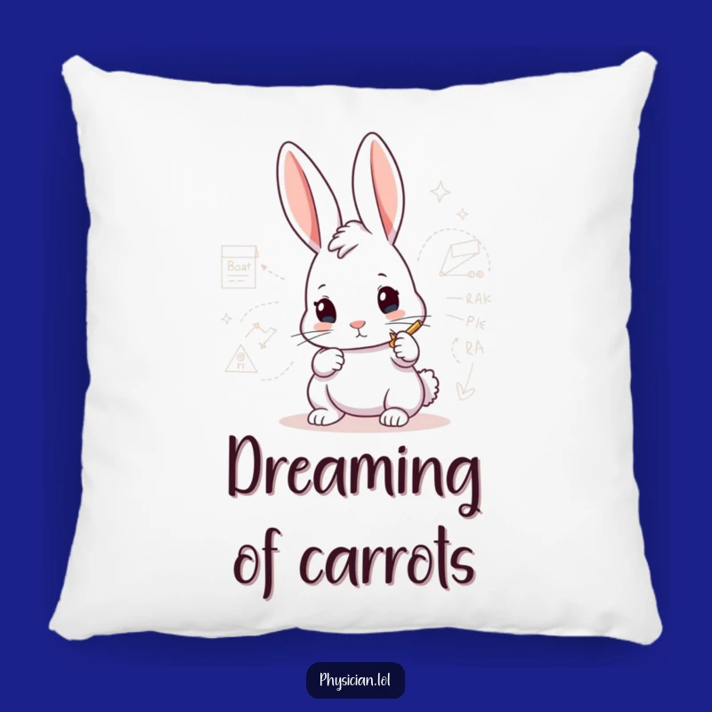Funny Rabbit Architect Pillow: Soft focusing diagram cushion, a comfy and funny gift for relaxation.