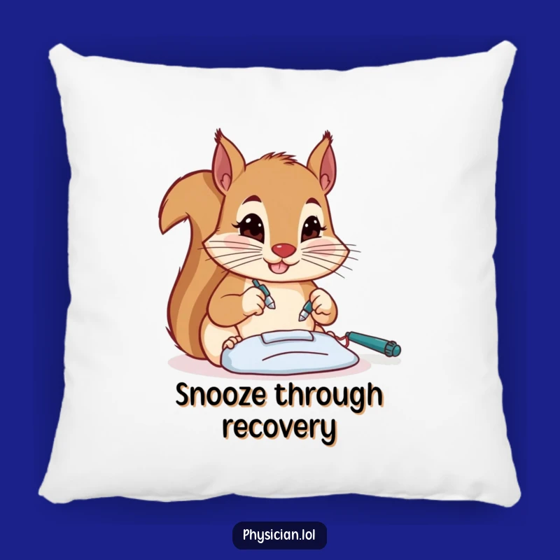 Funny Squirrel Surgeon Pillow - Cozy Cushion for a Comedic Surgical Touch