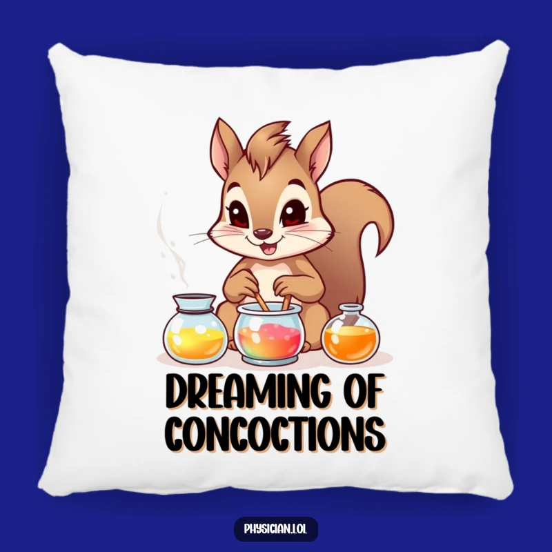 Funny Squirrels Potion Pillow: Brave Squirrels Cozy, Hilarious Accent