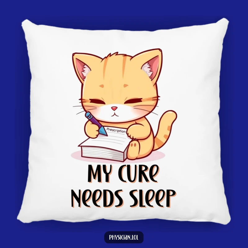 Cozy Funny Determined Cat Prescription Pillow - Cuddle with Control!