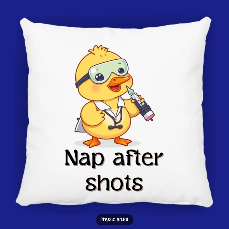 Funny Duck Doctor Pillow: Playful Shot Cushion, Comfy Humor for Your Space