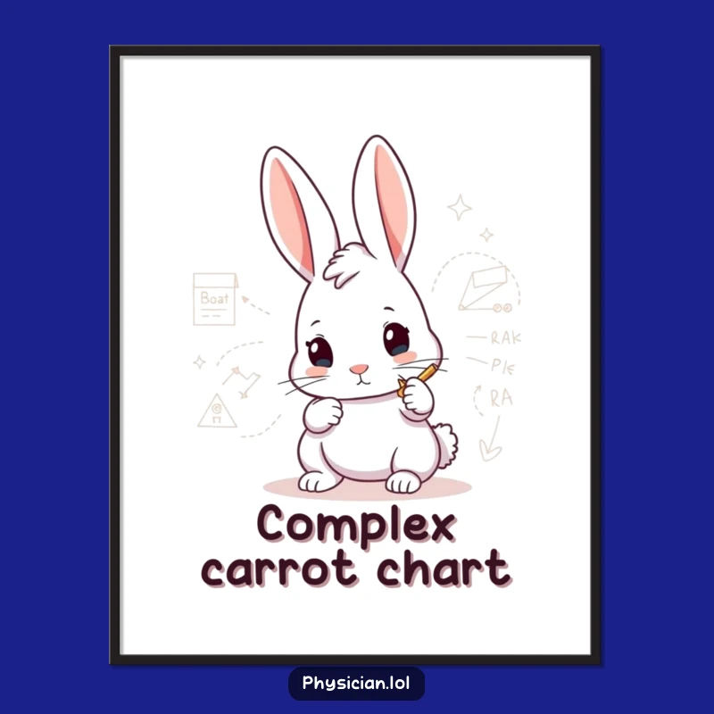 Funny Rabbit Architect Digital Art: Printable drawing diagram, instant download, funny gift.