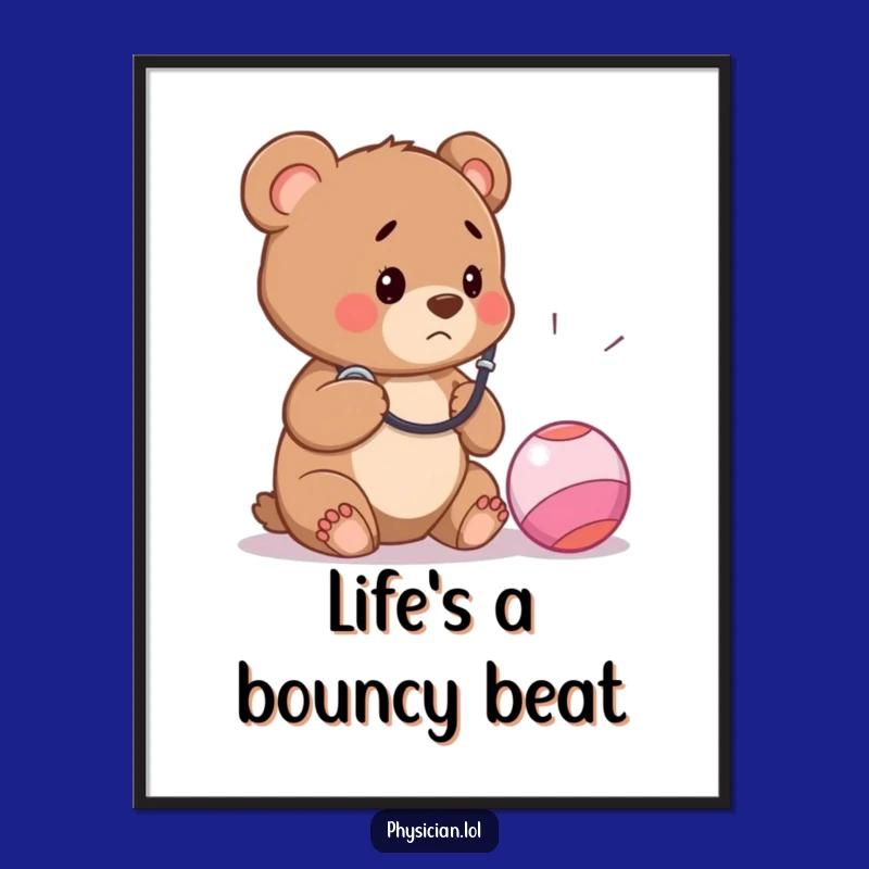 Funny Bear Cub Doctor Digital Art - Hilarious Printable Decor for Any Room!