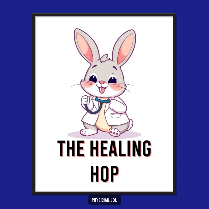 Funny Bunny Doctor Digital Art: Instant Cheer for Your Walls