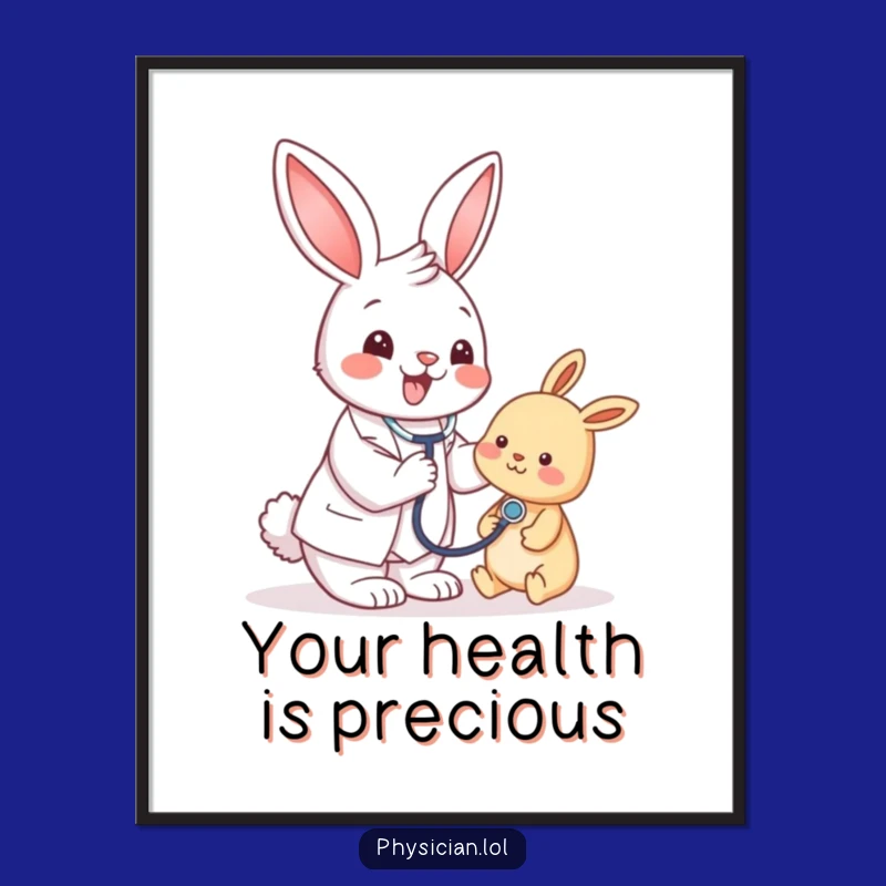 Funny Bunny Doctor Digital Art - Instant Download for Cheerful Vet Decor