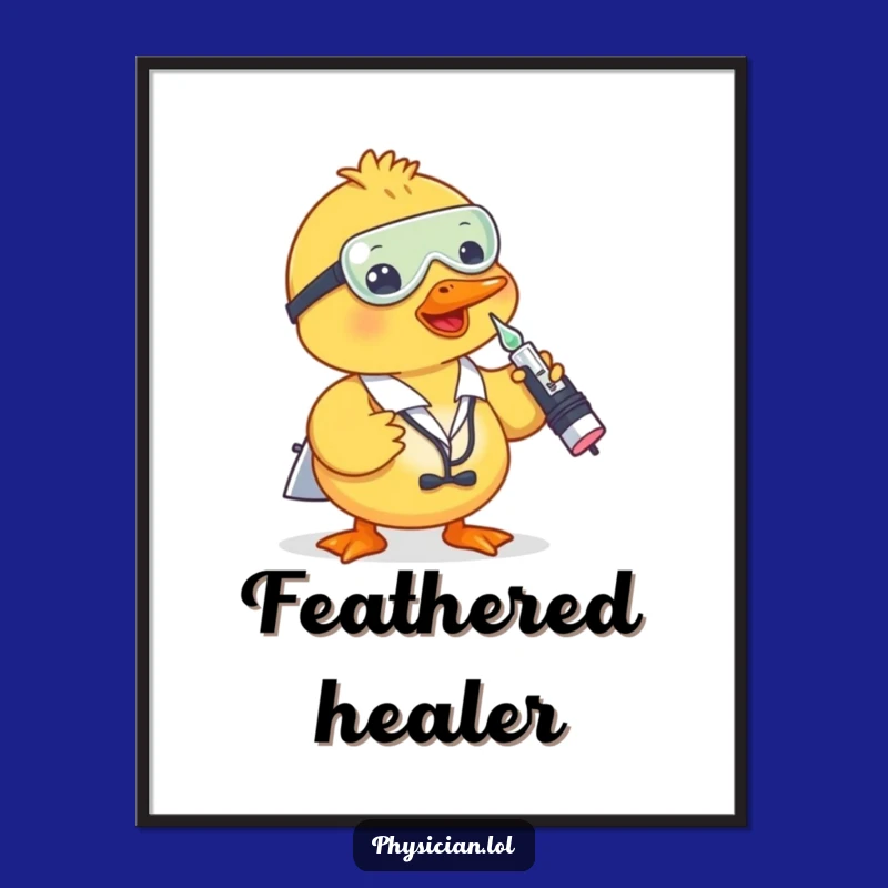 Funny Duck Doctor Digital Art: Playful Shot Download for Instant Humorous Decor