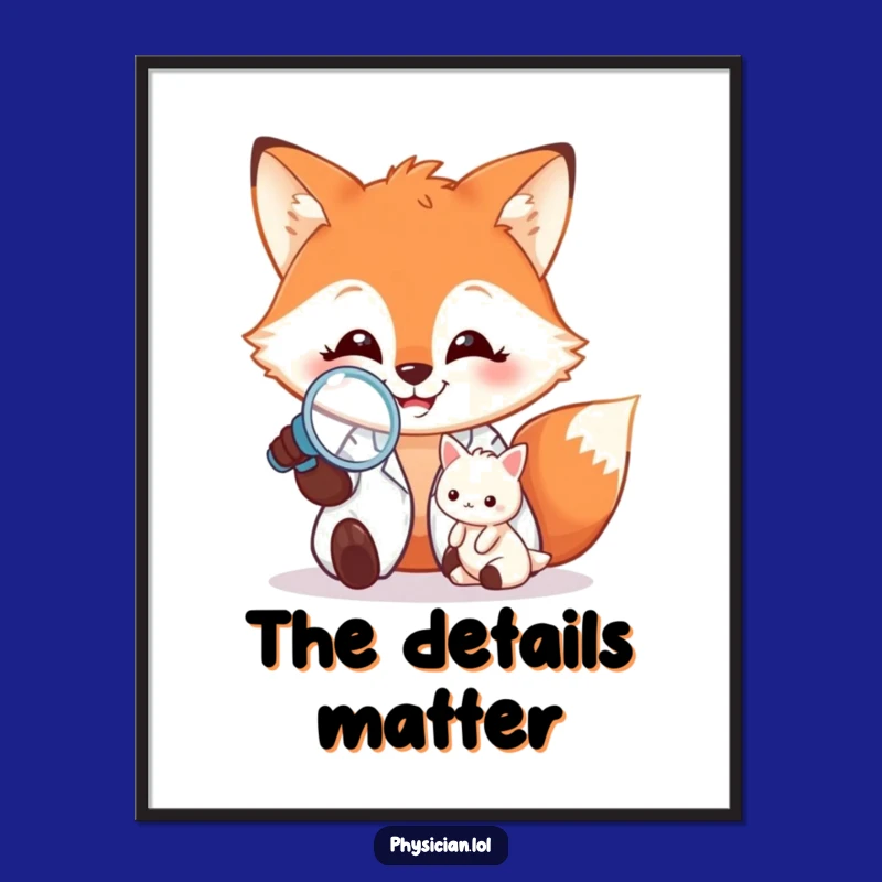 Funny Happy Fox Doctor Digital Art - Instant Charm for Your Walls!