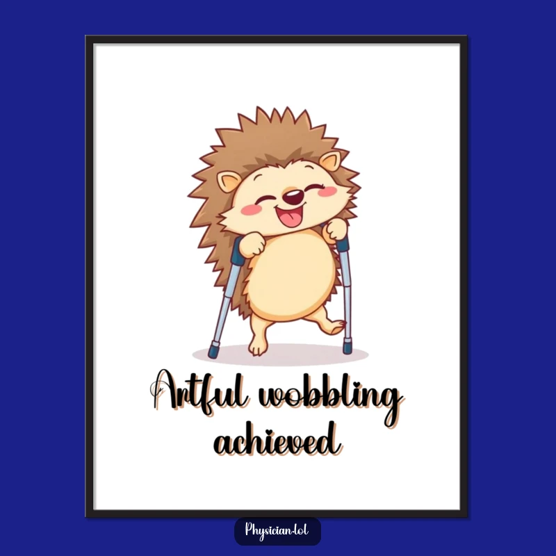 Funny Hedgehog Cartwheel Digital Print: Hilarious Art for Instant Giggles!