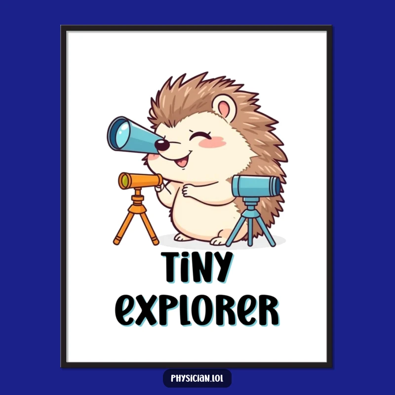 Funny Hedgehog Digital Art - Hilarious Print for Stargazer Decor