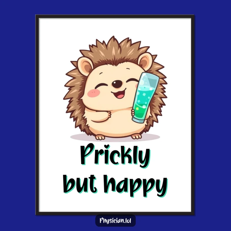 Funny Hedgehog Nurse Digital Art: Cheerful Shot Giver, Cute Medical Decor Gift