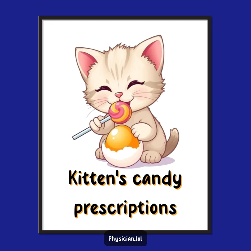 Funny Kitten Doctor Digital Art Print: Instant Sweetness and Humor for Your Space