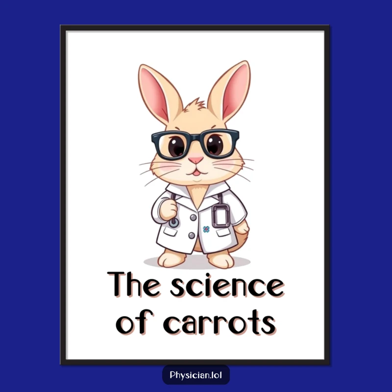 Funny Rabbit Scientist Digital Art: Printable Wall Art for Labs & Homes!