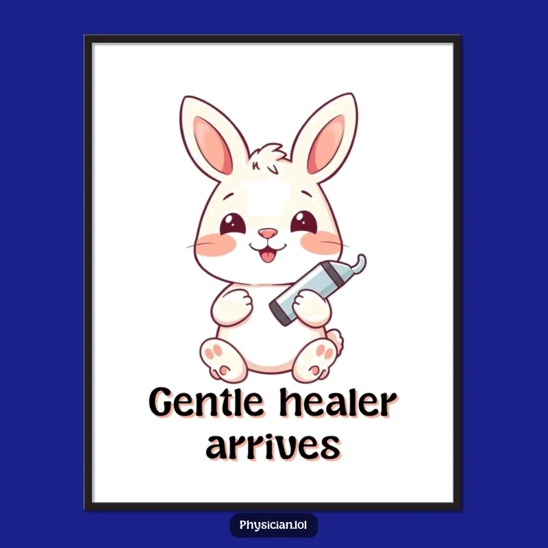 Funny Bunny Health Hero Digital Art: Cheerful Humorous Decor