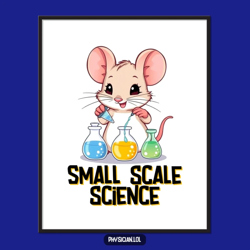 Funny Mouse Lab Digital Art: Mischievous Mouse Wall Art Funny Gift