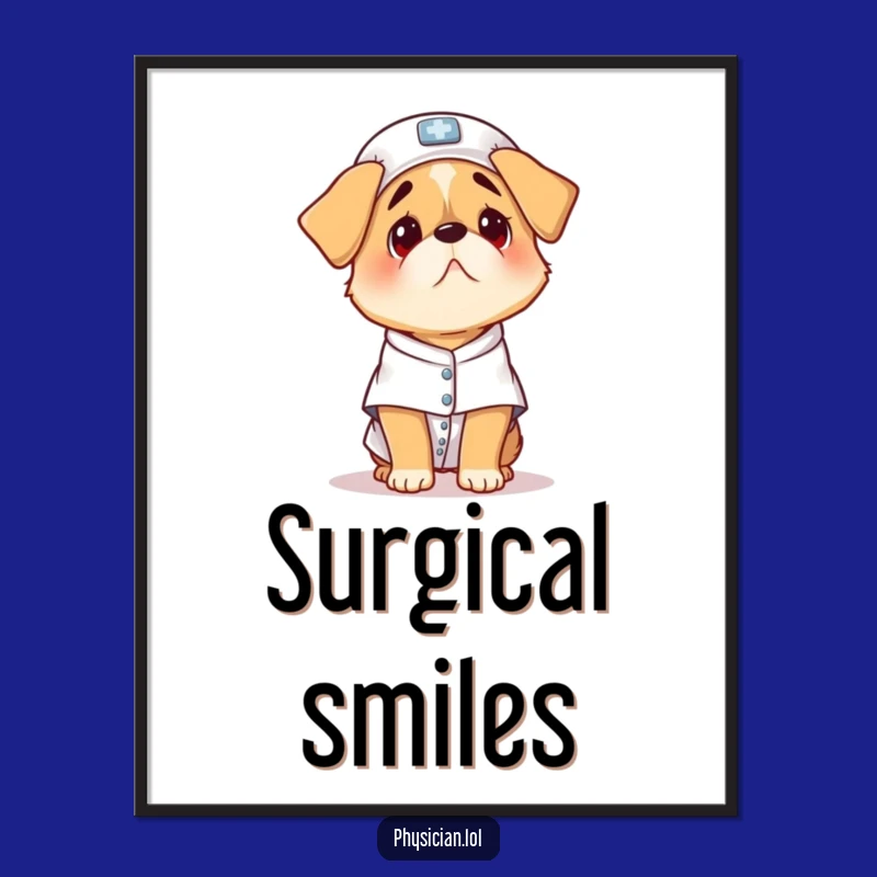 Funny Scared Dog Digital Art: Hilarious Patient Pup Printable for Instant Laughs