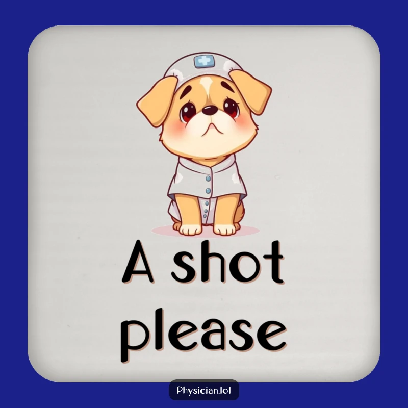 Funny Confused Dog Coaster: Protect Surfaces with Hilarious Patient Pup Art