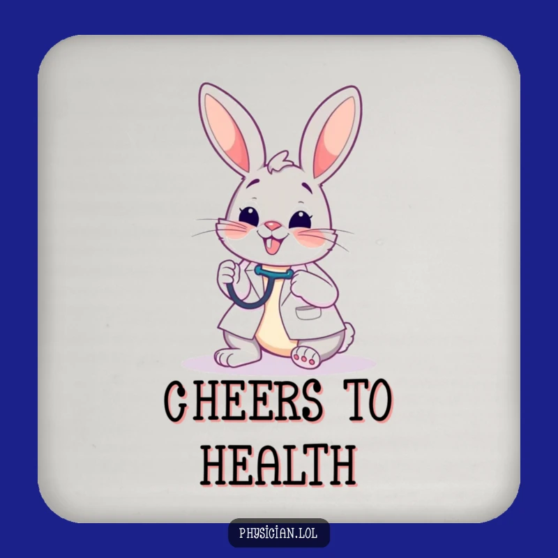 Funny Bunny Doctor Coaster: Protect Surfaces with Cheerful Humor
