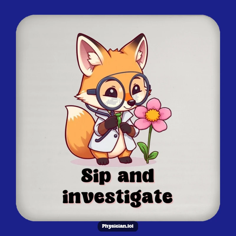 Funny Fox Doctor Coaster: Protect Surfaces with Thoughtful Humor