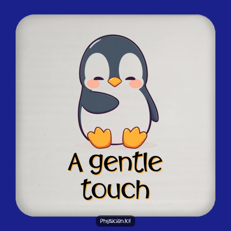 Funny Penguin Coaster: Shy Bird's Gentle Pat, Protect Surfaces with Funny Gift
