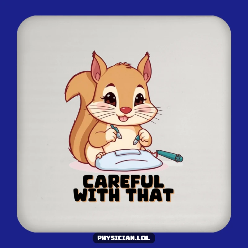 Funny Squirrel Surgeon Coaster Set - Protect Surfaces with Precise Humor
