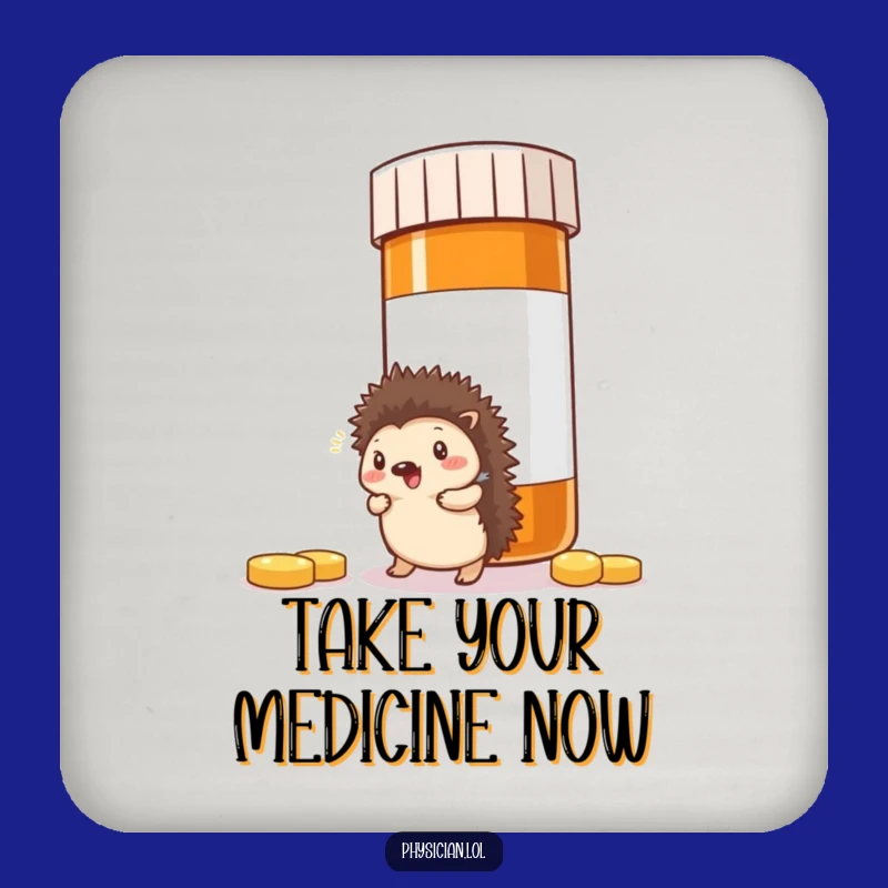 Funny Hedgehog Pill Coaster: Hilarious Protector for Your Drinks