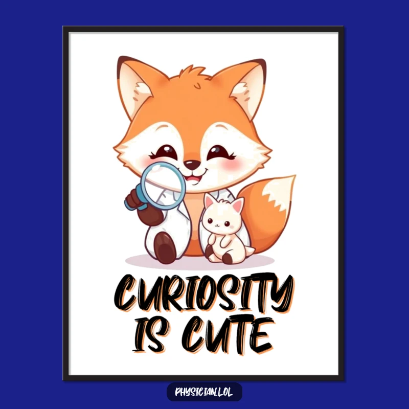 Funny Happy Fox Doctor Poster - Whimsical Wall Art for Smiles!