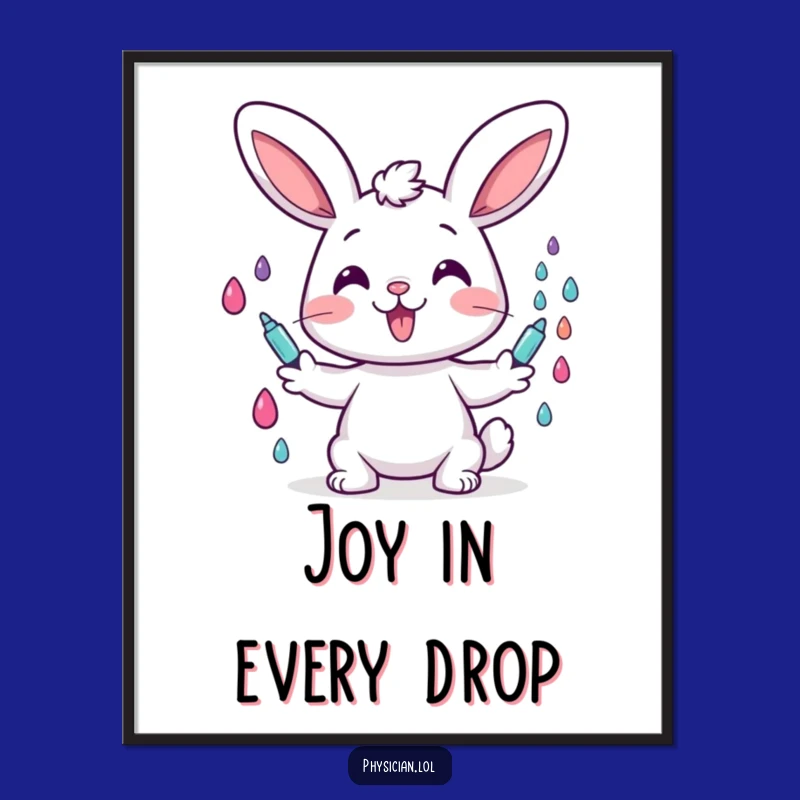 Funny Cheerful Bunny Doctor Poster - Hilarious Wall Art for a Brighter Room!