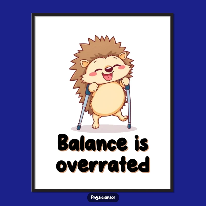 Funny Hedgehog Cartwheel Poster: Hilarious Art for a Giggling, Cheerful Space!