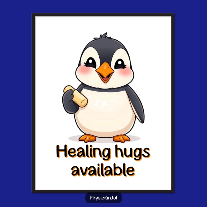 Funny Puffin Pill Poster: Inject Humor into Your Walls with this Art