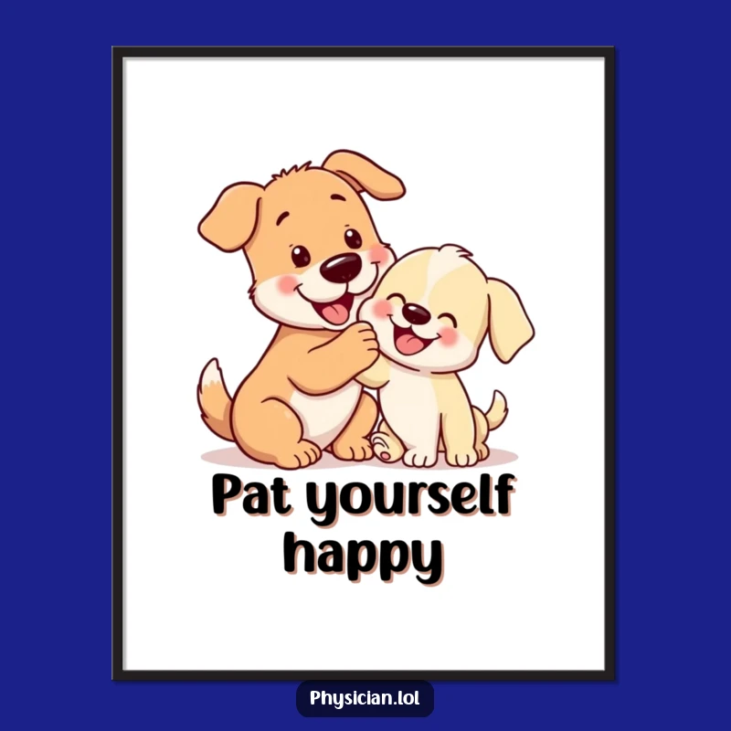 Funny Doggy Friends Poster: Adorable Canine Art for a Cheerful Home