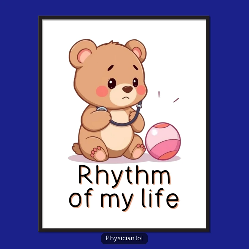 Funny Concerned Bear Cub Doctor Poster - Hilarious Wall Art for Animal Lovers!