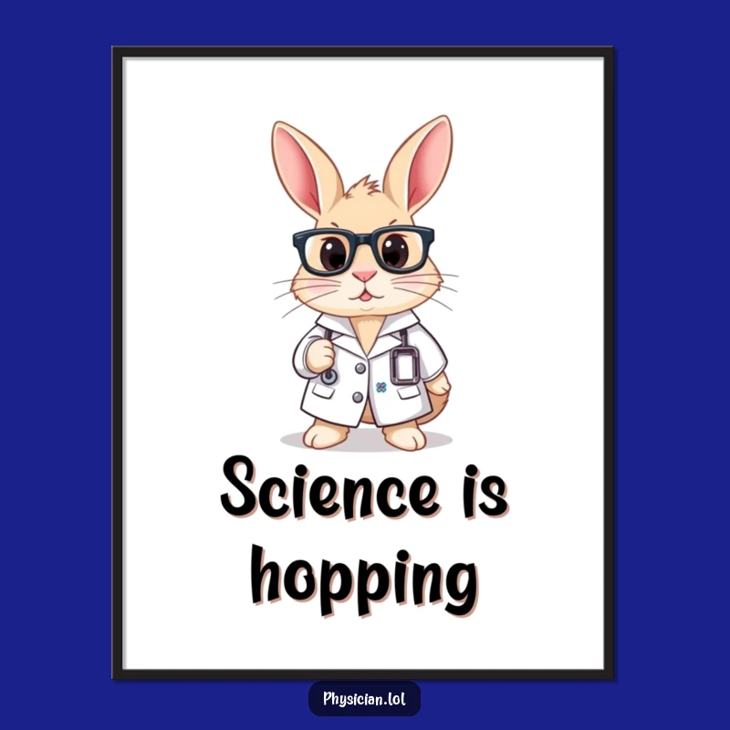 Funny Rabbit Scientist Poster: Wall Art for the Intellectually Amused!