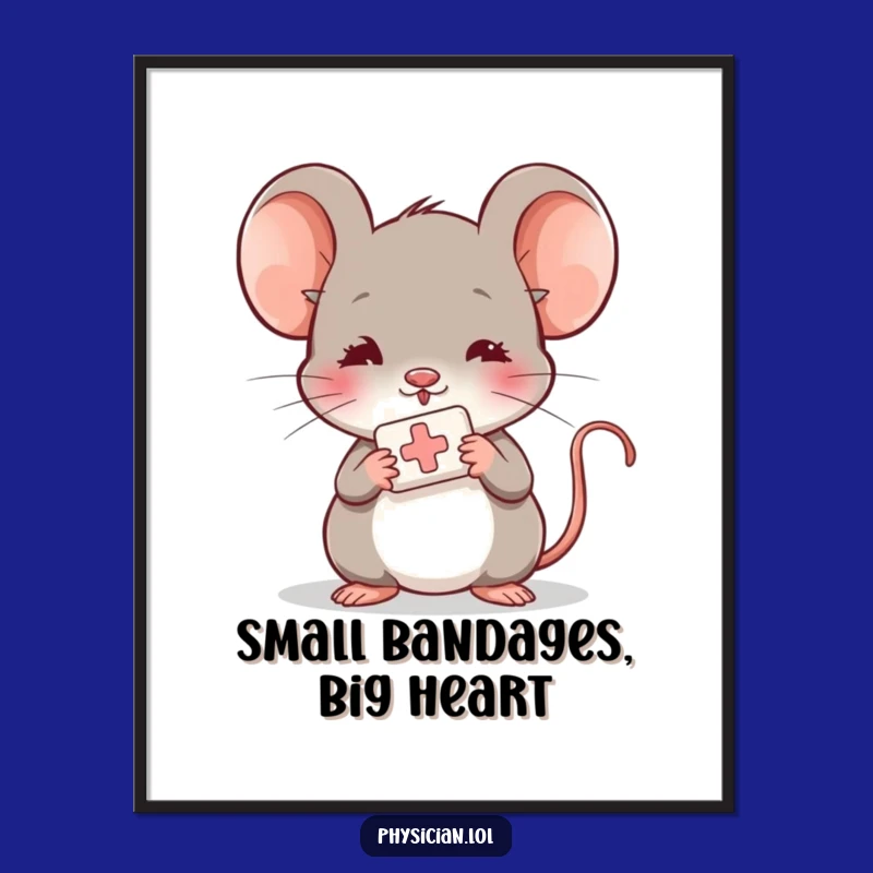 Funny Shy Mouse Care Poster: Heartwarming Art & Gentle Gift
